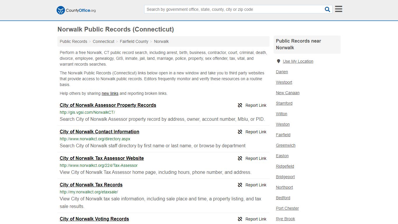 Public Records - Norwalk, CT (Business, Criminal, GIS ...